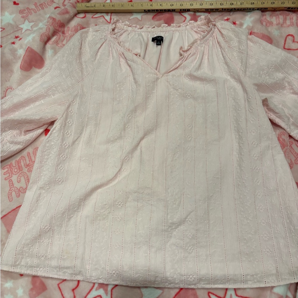 Talbots Light Pink Eyelet Blouse